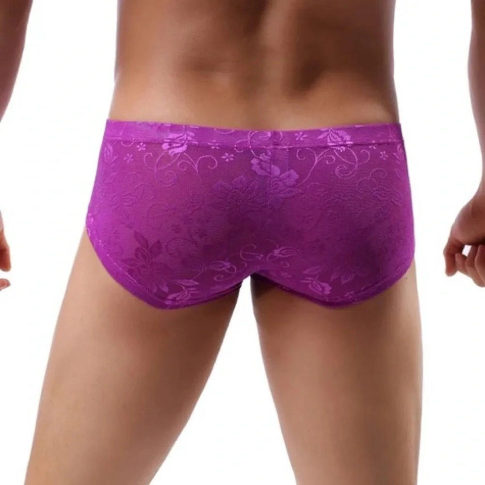 Men’s Mini Boxer Shorts Sexy Lace Sheer Underwear